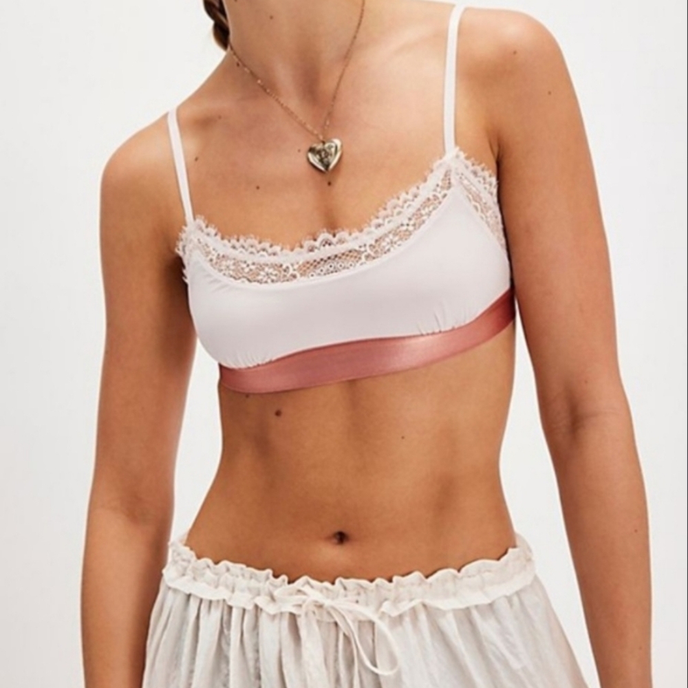 🌷FREE PEOPLE IN TIME SCOOP BRALETTE SIZE S - Picture 2 of 8